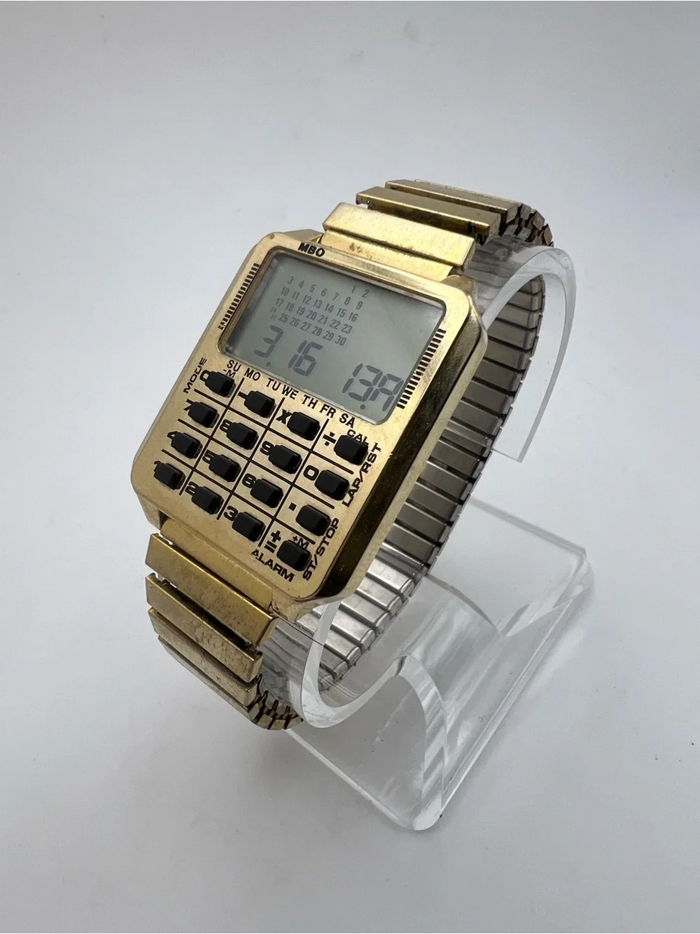 MBO Gold Digital Calculator Watch